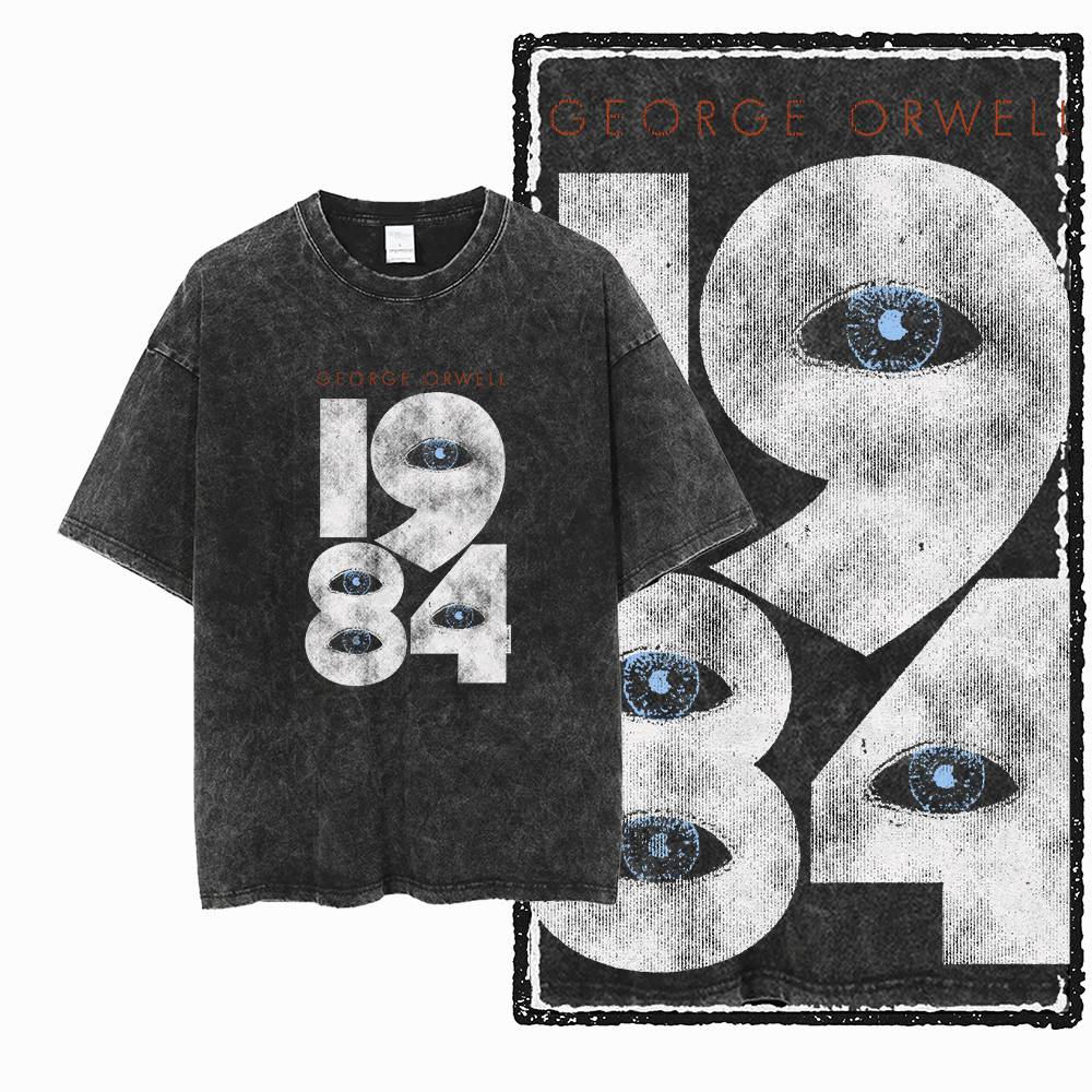 Acid Wash Vintage Graphic T Shirt - G02 T-shirt da uomo con grafica