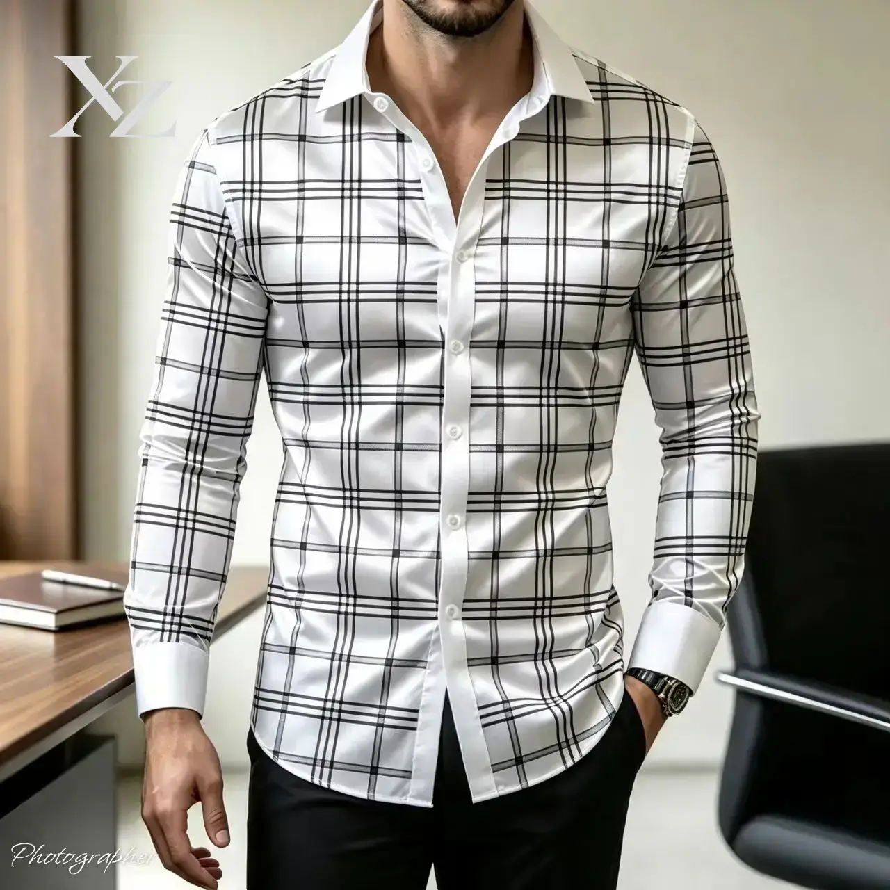 Mens Satin Silk Dress Shirt - Camicia elegante a maniche lunghe da