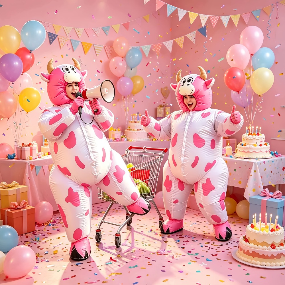 Suits - Divertente costume da mucca rosa gonfiabile,