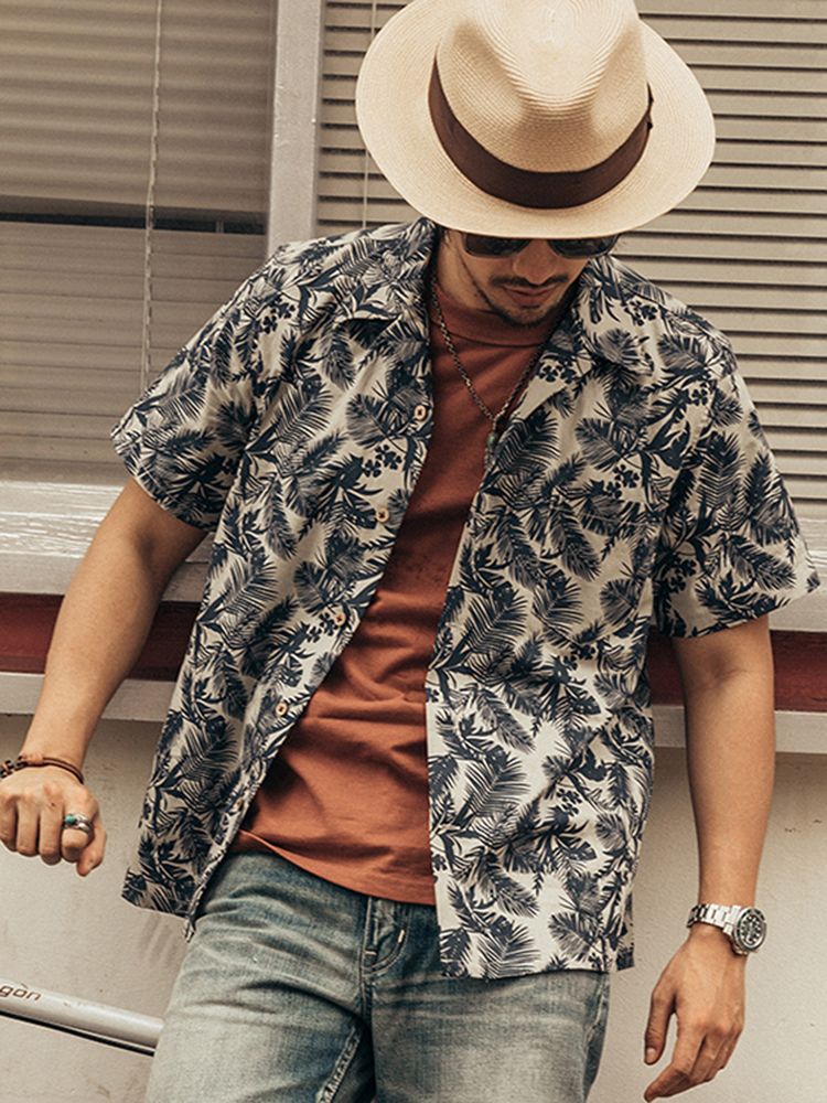 Vintage Hawaiian Floral Shirt - Camicia Hawaiana alla Moda da Uomo,