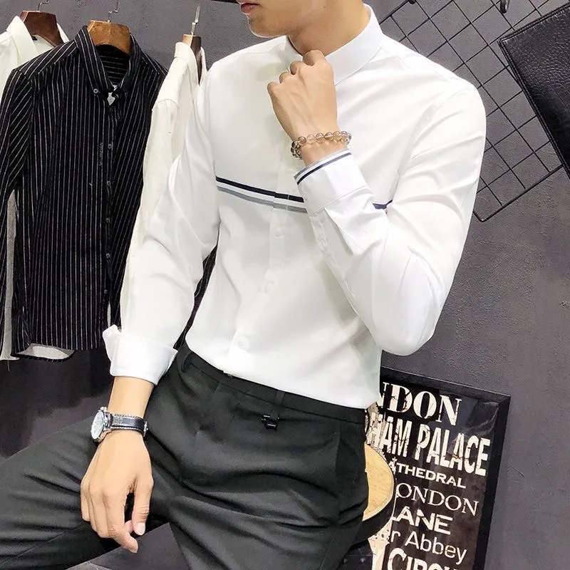 Camicia da Uomo con Colletto a - Mandarin Collar Formal Shirt Slim Fit recensione e prezzo
