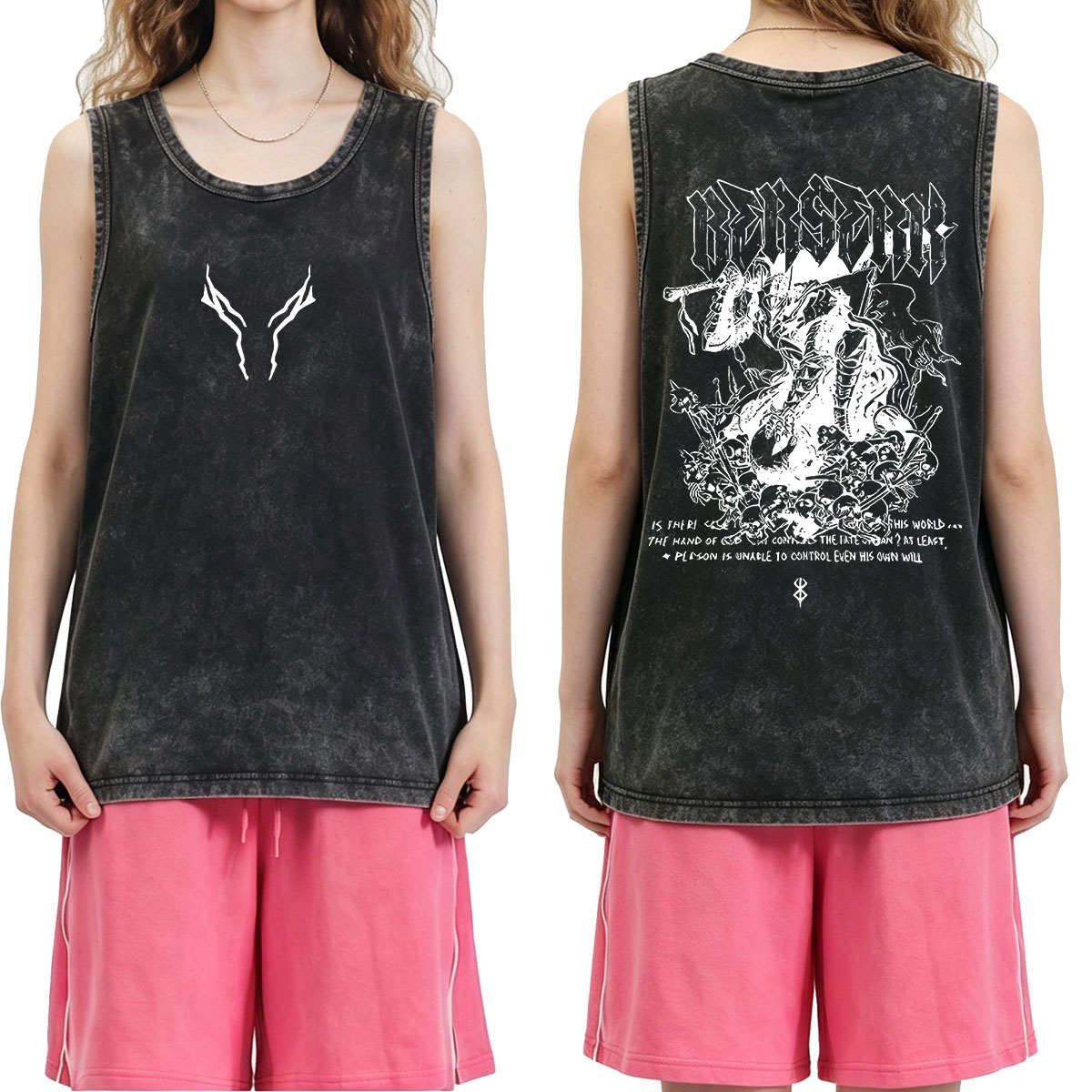 Canotte con grafica di Guts, p - Acid Wash Vintage Graphic T Shirt recensione e prezzo