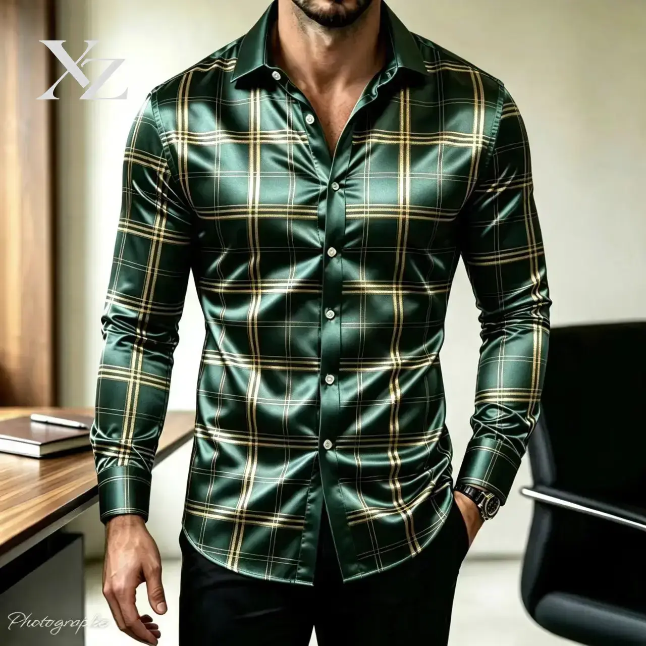 Camicia elegante a maniche lun - Mens Satin Silk Dress Shirt recensione e prezzo