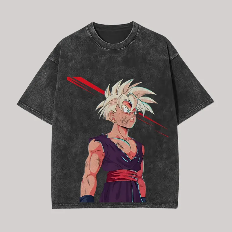 T-Shirt Gohan Dragon Ball Z An - Acid Wash Vintage Graphic T Shirt recensione e prezzo