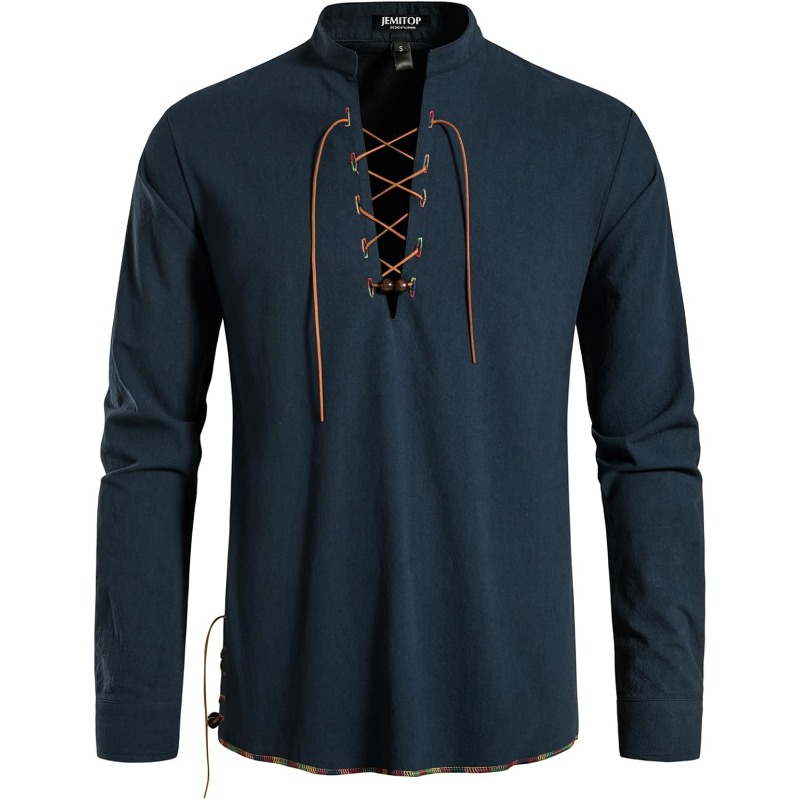 Camicia da pirata da uomo vich - Medieval Gothic Lace Up Pirate Shirt recensione e prezzo