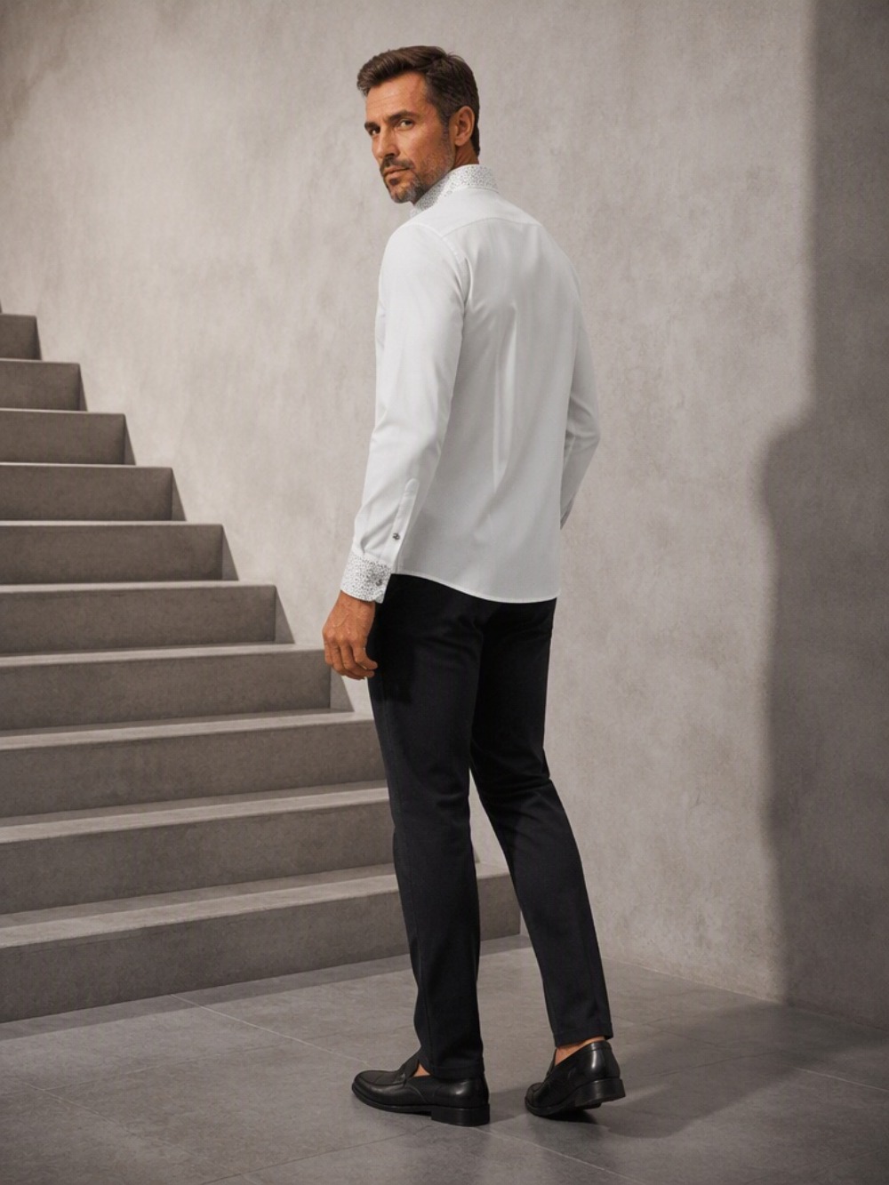 Camicia da uomo elegante e cas - Mandarin Collar Formal Shirt Slim Fit recensione e prezzo